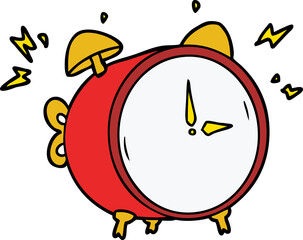 cartoon ringing alarm clock