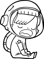 cartoon talking astronaut