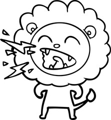 cartoon roaring lion
