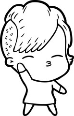 Obraz premium cartoon squinting girl