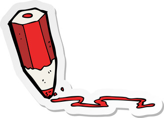 sticker of a cartoon drawing colored pencil