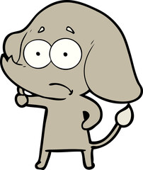 cartoon unsure elephant
