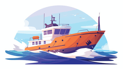 Ship icon 2d flat cartoon vactor illustration isola