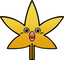 gradient shaded cartoon of a autumnal leaf