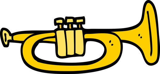 hand drawn doodle style cartoon trumpet © lineartestpilot