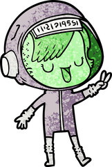 cartoon astronaut woman