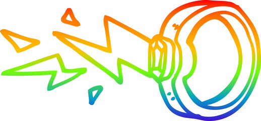 rainbow gradient line drawing of a cartoon zapping ring
