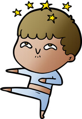 cartoon amazed boy