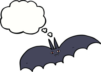 cartoon vampire bat with thought bubble