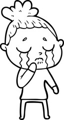 Fototapeta premium cartoon crying woman