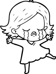 cartoon girl crying