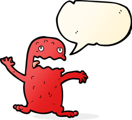 cartoon funny frog with speech bubble