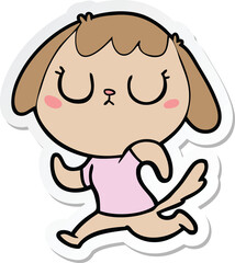 sticker of a cute cartoon dog