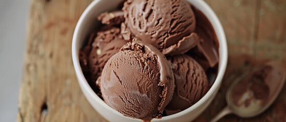 Chocolate Ice Cream with Almond Fudge , food, restaurant advertising,