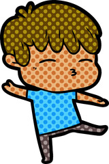 cartoon curious boy
