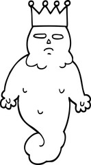 black and white cartoon spooky ghost king