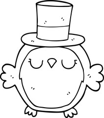 cartoon owl wearing top hat