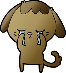 cute puppy crying cartoon