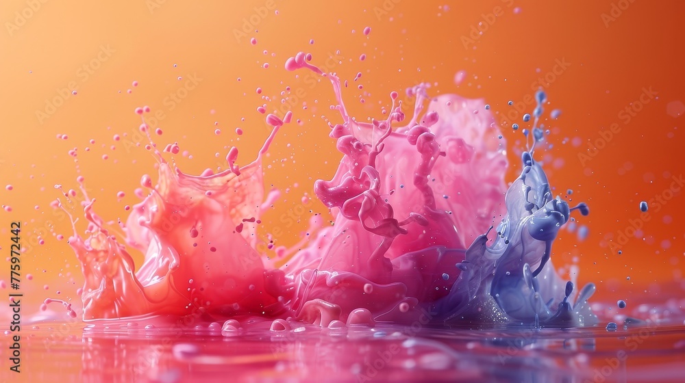 Aufkleber featuring colorful splashes of ink and room for text