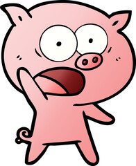 cartoon pig shouting