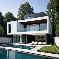 Exterior of a modern house Modern building and architecture