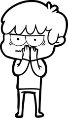 annoyed cartoon boy