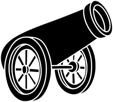 black cannon on wheels clip art preview