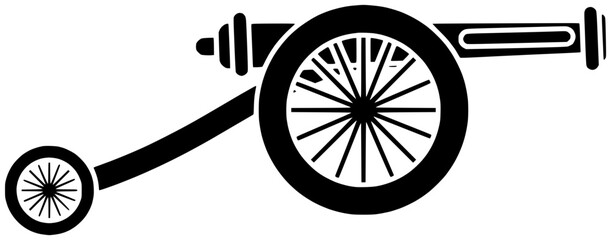 Fototapeta premium artillery illustration army silhouette cannon logo war icon history outline tourism old battle cannonball fortress military ball ammunition historic shape ancient fort stone for vector graphic
