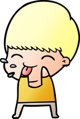 cartoon boy blowing raspberry
