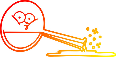 warm gradient line drawing of a cartoon spilled chemicals
