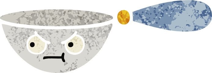 retro illustration style cartoon of a measuring spoon