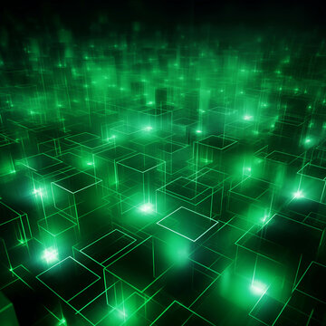 Green digital pattern background image.