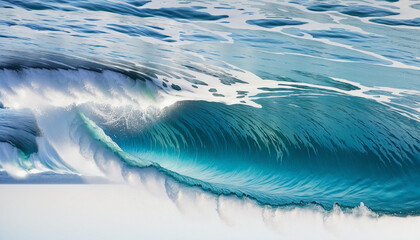 Blue curves and the waves of the sea drawing, isolated on transparent background bright colors