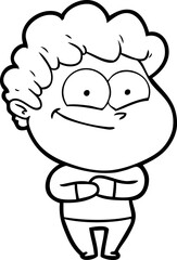 cartoon happy man