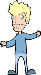cartoon nervous man