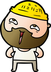 cartoon happy bearded man