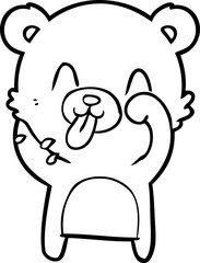 rude cartoon polar bear sticking out tongue
