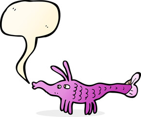 cartoon shrimp with speech bubble