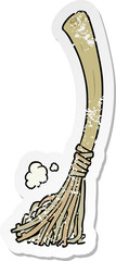 distressed sticker of a cartoon magic broom