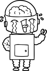 cartoon crying robot