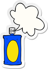 cartoon spray can with speech bubble sticker