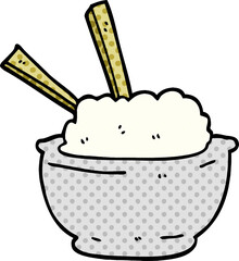cartoon doodle bowl of rice