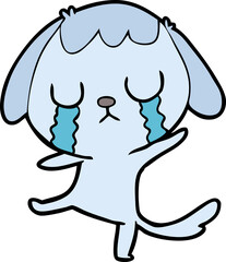 cute cartoon dog crying
