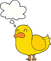 cartoon duck with thought bubble