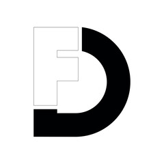 Fototapeta premium FD vector icon element for initial, letter sign template