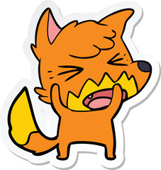 sticker of a angry cartoon fox