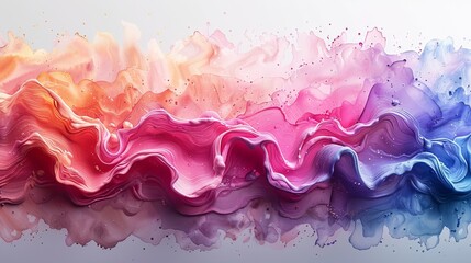 Featured here is a colorful watercolor drawing on paper with splashed colors. It is a wet texture background with painted brush strokes. Cute picture for wallpaper or art work designs. Pastel tones. - obrazy, fototapety, plakaty
