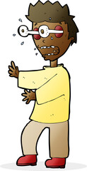 cartoon terrified boy