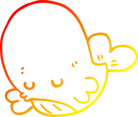 warm gradient line drawing of a cartoon whale - 775975656