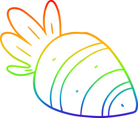 rainbow gradient line drawing of a cartoon carrot - 775975695
